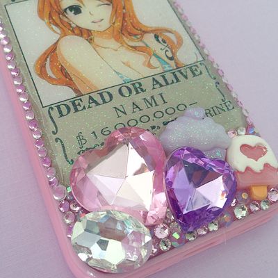 Iphone 5c nami one piece rhinestone resin case 